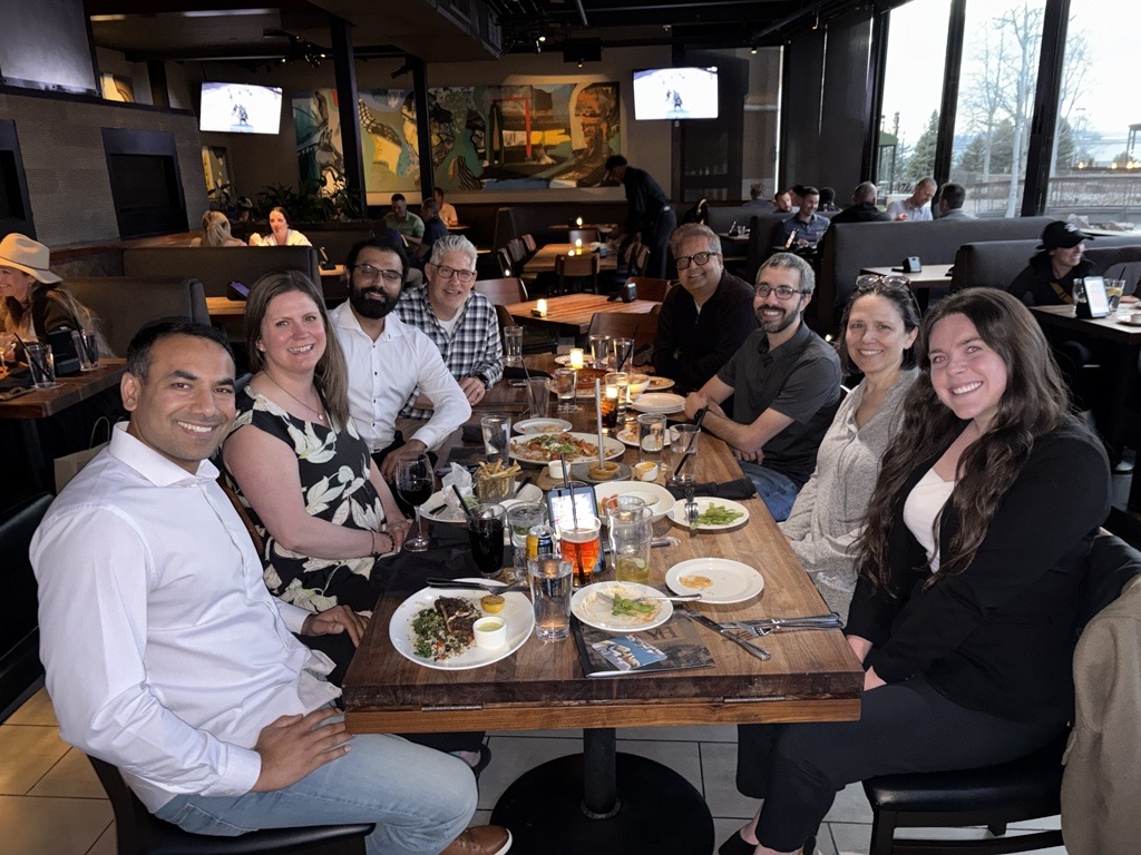 Gathering for an office celebration!